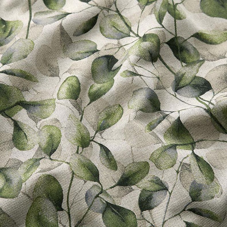 Tissu de décoration Semi-panama feuilles de peuplier – nature/olive foncé, image number 2