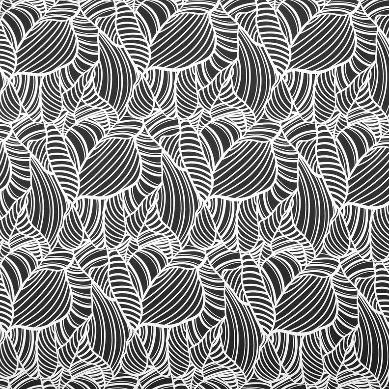 Jersey viscose Feuilles abstraites – noir/blanc,  image number 1