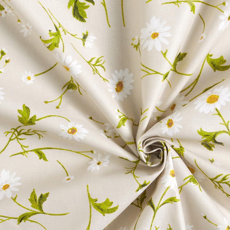 Coton enduit Gänseblümchen – nature/blanc,  image number 4