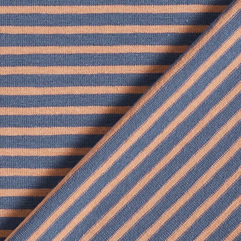 Jersey de coton Fines rayures – cuivre/bleu jean,  image number 4
