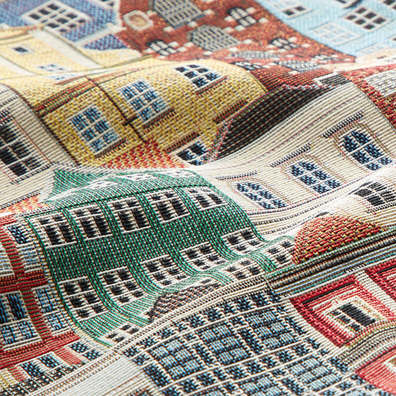 Tissu de décoration Gobelin maisons – beige clair, image number 2
