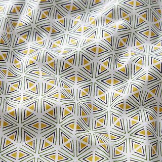 Tissu en coton Cretonne Formes géométriques – blanc/olive, 