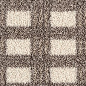 Tricot bouclé à carreaux – écru/marron clair, 