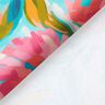 Tissu de décoration Sergé coton Fleurs peintes – rose/turquoise,  thumbnail number 4