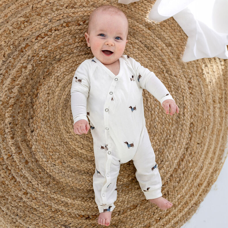 Jersey coton Teckels heureux – ivoire, image number 6