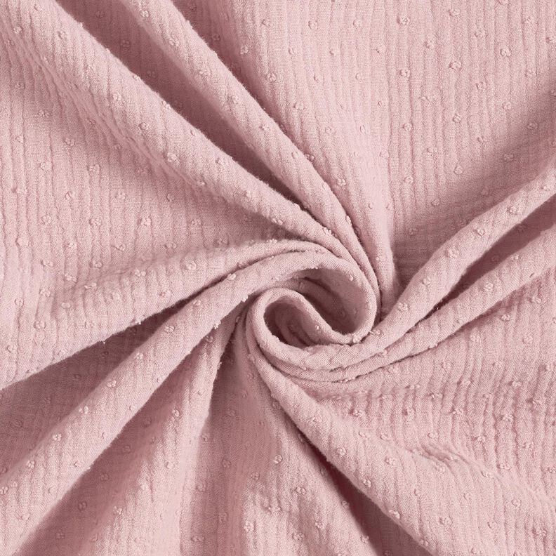 Tissu double gaze de coton dobby – vieux rose clair, image number 3