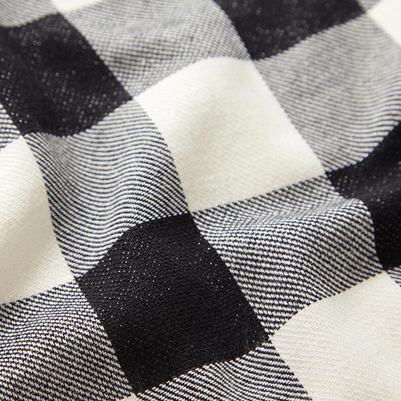 Tissu en coton Carreaux lurex – noir/blanc,  image number 2