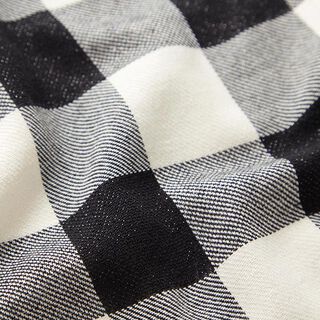 Tissu en coton Carreaux lurex – noir/blanc, 