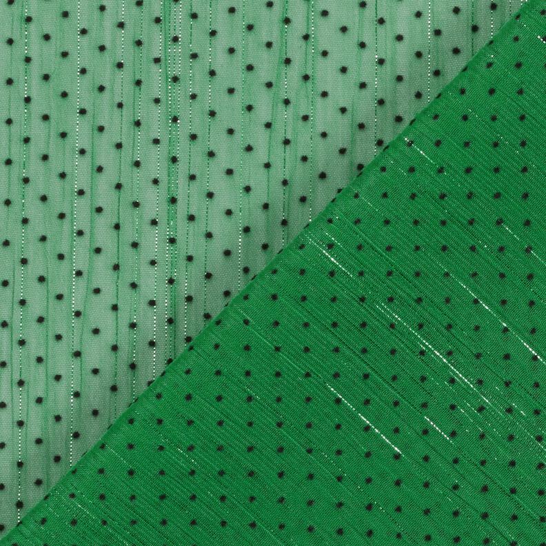 Mousseline Rayures et pois paillet&eacute;s &ndash; vert,  image number 4