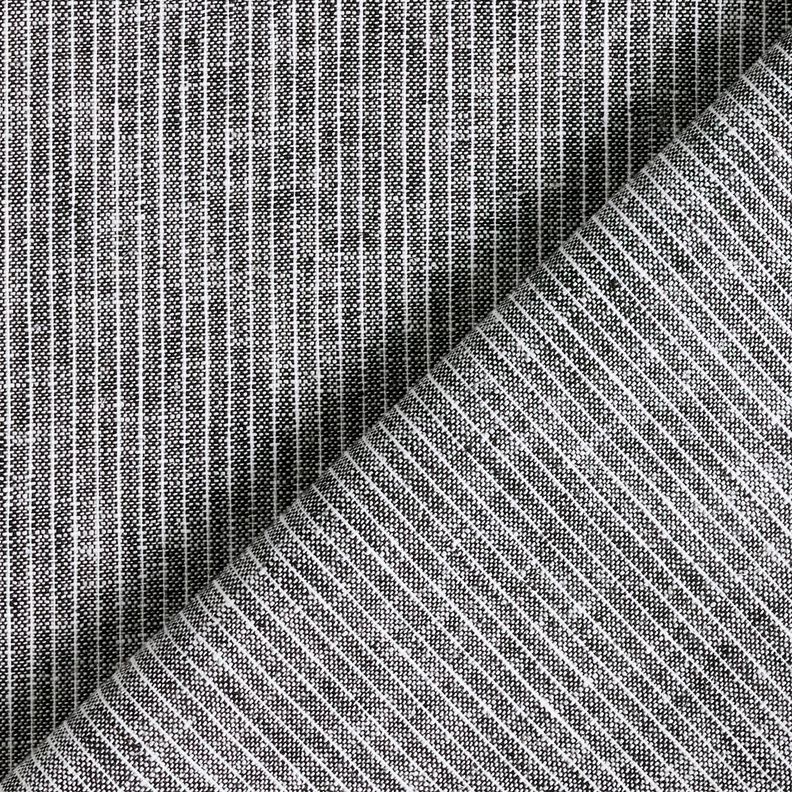 Mélange lin coton rayures étroites – noir/blanc,  image number 4