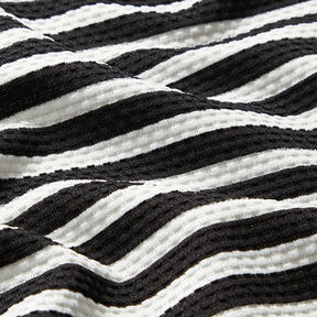 Maille jacquard rayures horizontales – blanc/noir, 