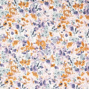 Nid d’abeille fleurs aquarelles | Poppy Fabrics – blanc/lavande, 
