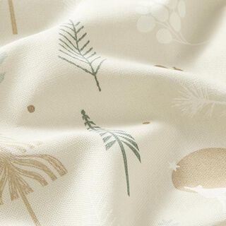 Tissu de décoration Semi-panama animaux de la forêt – beige clair, 