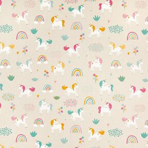 Tissu de décoration Semi-panama Paysage de licorne, 