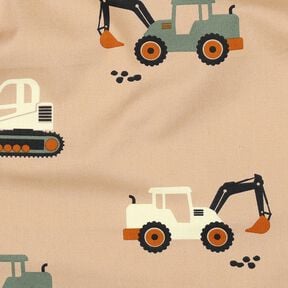 Popeline coton Excavateurs et tracteurs | Poppy Fabrics – beige, 