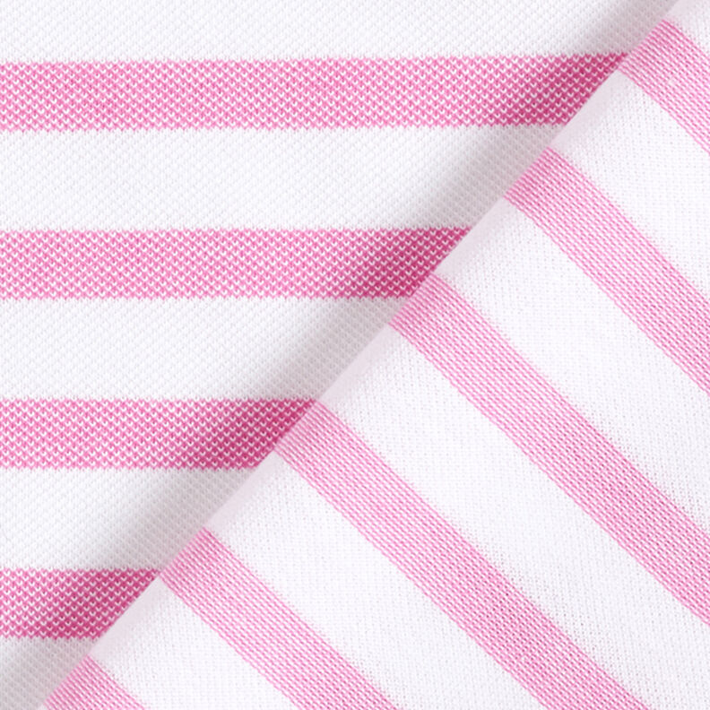 Jersey piqué rayures – blanc/rose vif,  image number 4