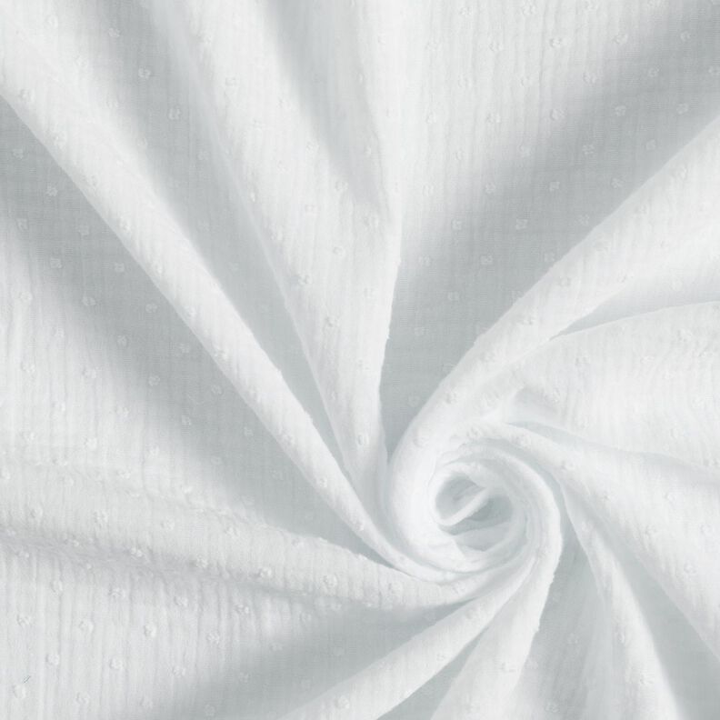 Tissu double gaze de coton dobby – blanc,  image number 3