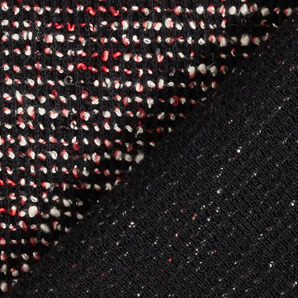 Maille bouclée en coton mélangé, chinée – noir/rouge,  image number 4