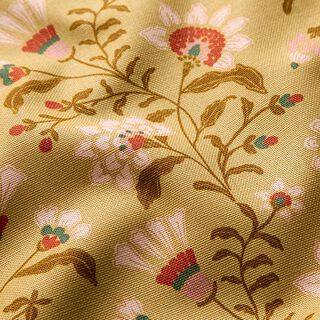 Coton enduit Fleurs – brun faon, 