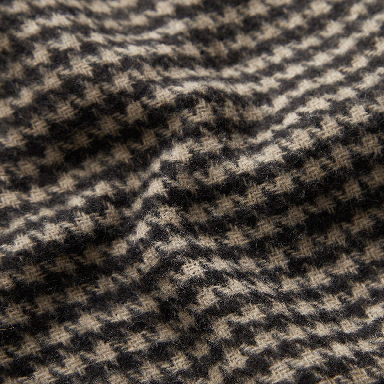 Tissu pour manteau double face Pied de poule/uni – gris clair/noir,  image number 3