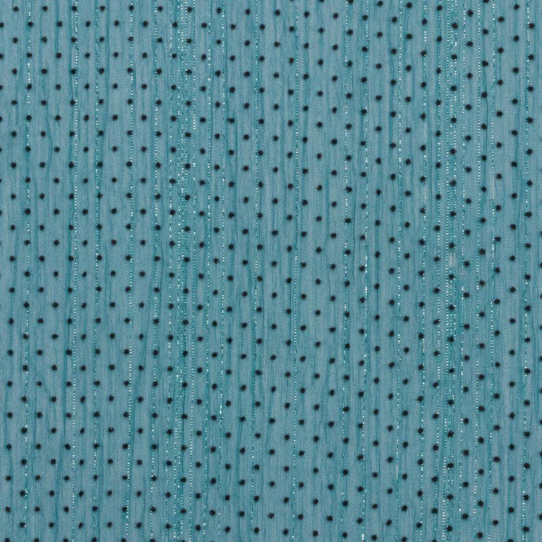 Mousseline Rayures et pois pailletés – pétrole,  image number 1