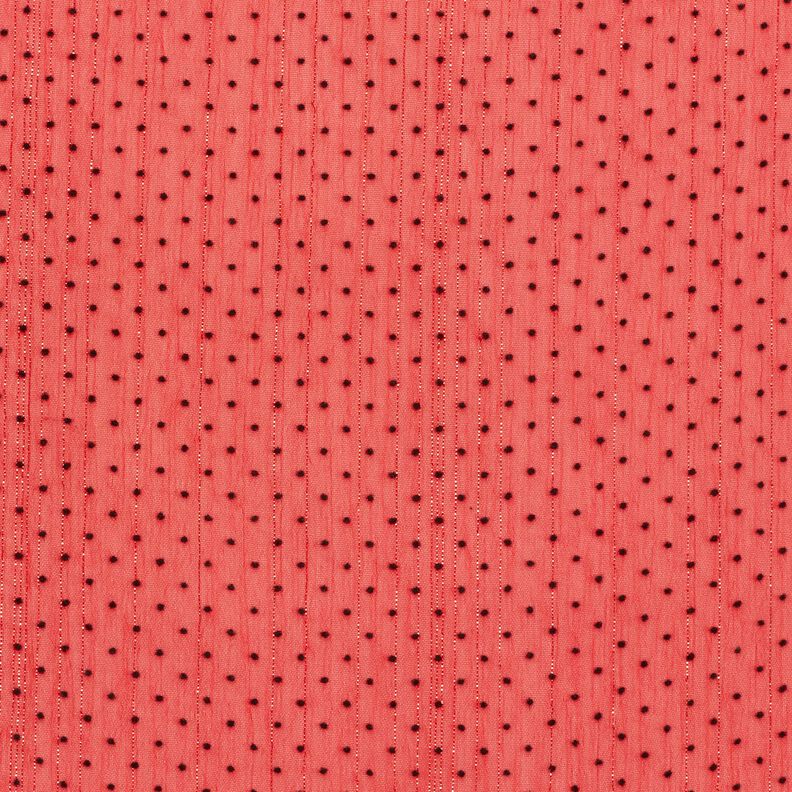 Mousseline Rayures et pois pailletés – rouge, image number 1