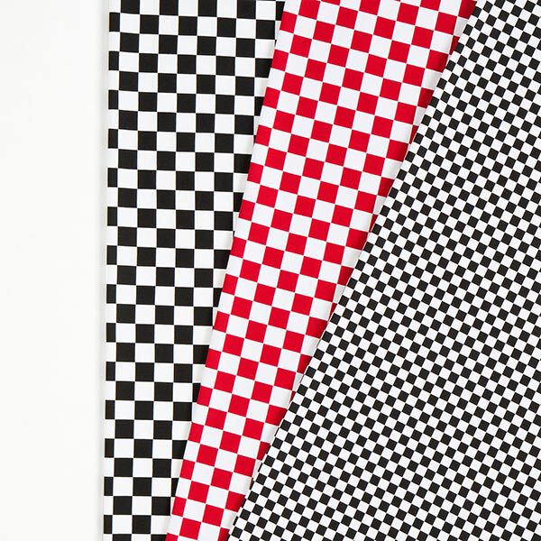 Jersey coton Échiquier [9 mm] – noir/blanc,  image number 6