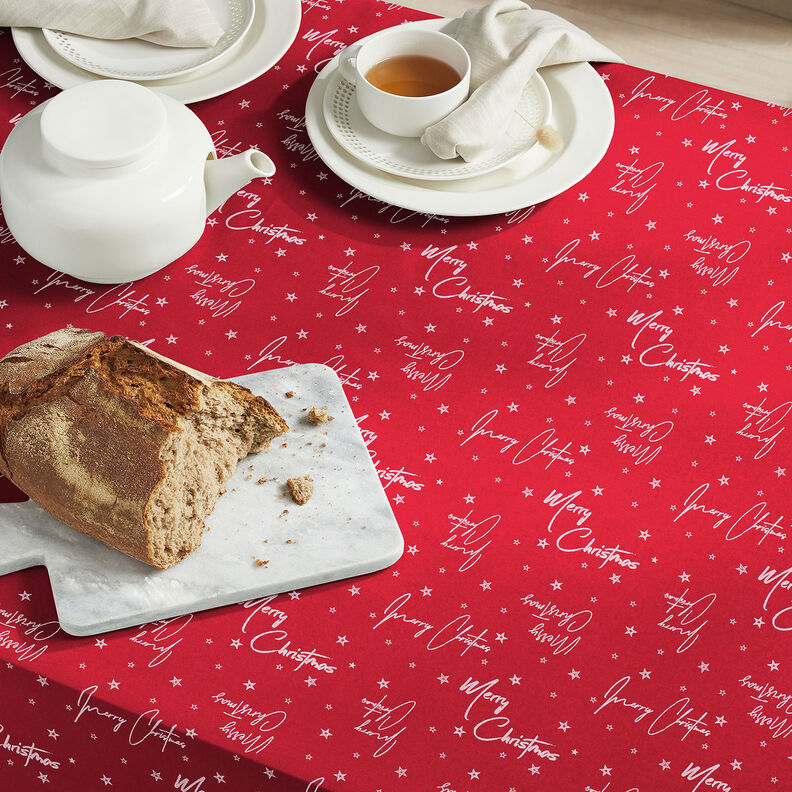 Tissu de décoration Canvas Vœux de Noël – rouge/blanc, image number 8