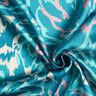 Crêpe satin pétales abstraits – turquoise/crème,  thumbnail number 3