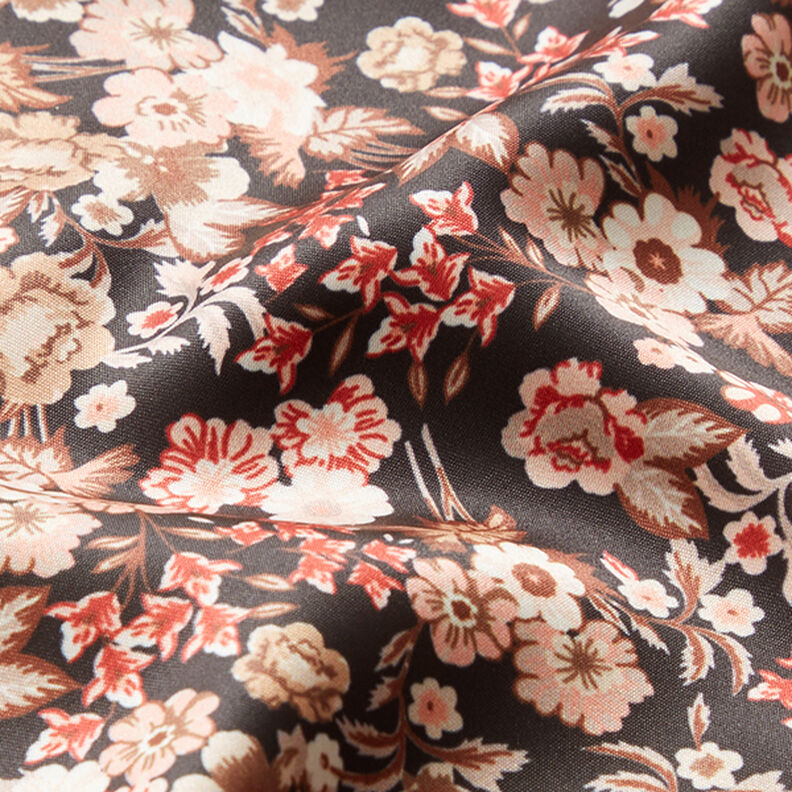 Satin Jolies fleurs – noir,  image number 2