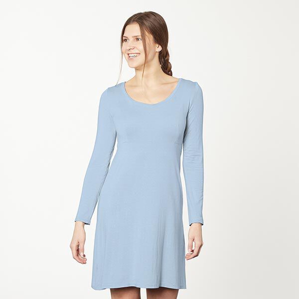 Jersey coton Medium uni – bleu clair,  image number 6