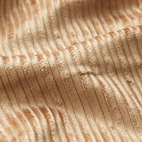 Velours côtelé stretch en coton-viscose mélangé, uni – beige, 