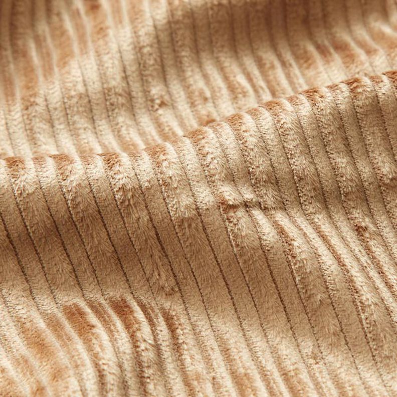 Velours côtelé stretch en coton-viscose mélangé, uni – beige, image number 2