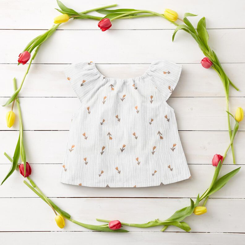 Tissu double gaze de coton Petite fleur – ivoire, image number 6