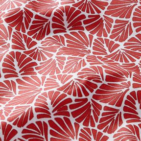 Coton enduit Mini feuilles abstraites – rouge foncé/blanc, 