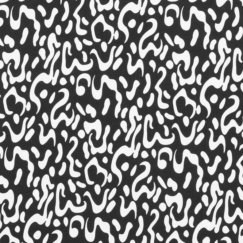 Jersey viscose Motif léopard abstrait – noir/blanc, image number 1