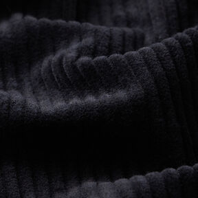 Velours côtelé large prélavé Uni – noir, 