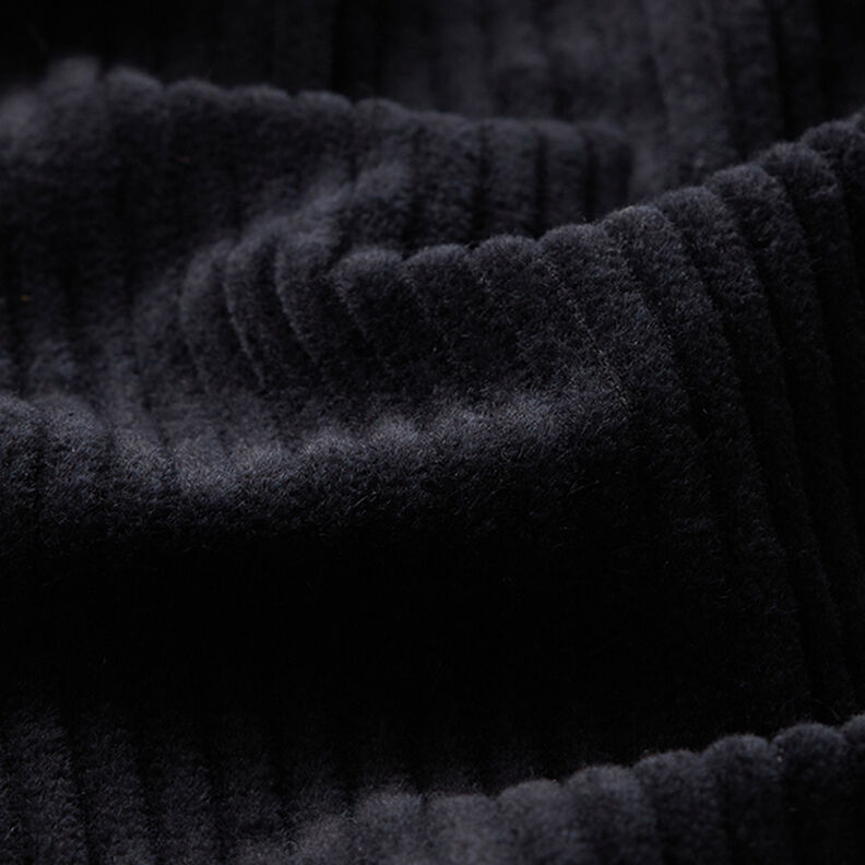 Velours côtelé large prélavé Uni – noir,  image number 2