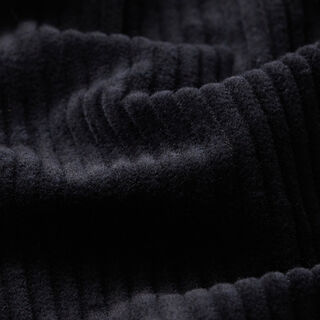 Velours côtelé large prélavé Uni – noir, 