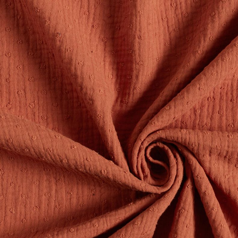 Tissu double gaze de coton dobby – terre cuite,  image number 3