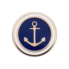 Bouton en métal Œillet Ancre – bleu marine/or, 