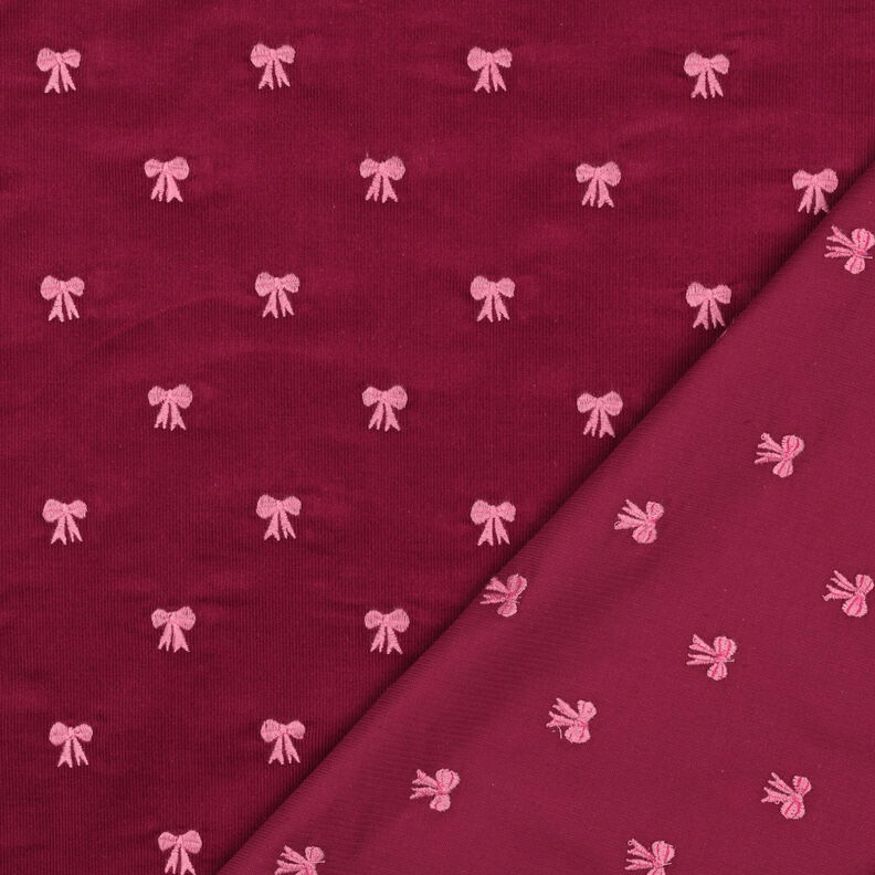 Velours milleraies nœuds brodés | Poppy Fabrics – carmin, image number 4