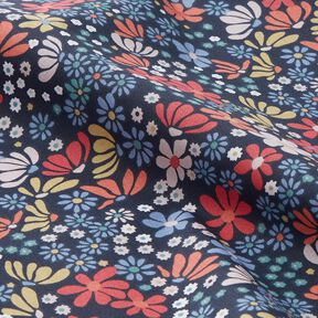 Tissu en coton Cretonne Fleurs mélangées – bleu nuit, 
