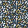 Tissu en coton Cretonne Petites fleurs – jaune soleil/bleu marine,  thumbnail number 1