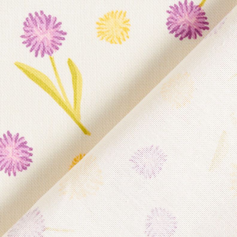 Tissu de décoration Semi-panama Petites fleurs de printemps – écru/jaune vanille, image number 4