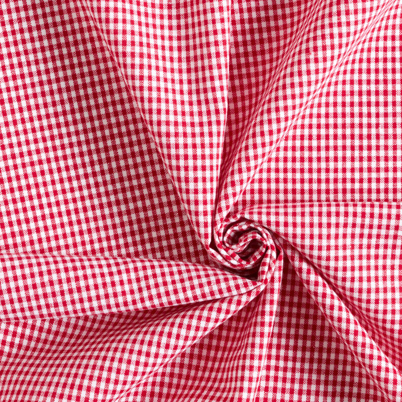 Tissu en coton Vichy à carreaux 0,2 cm – rouge/blanc,  image number 3