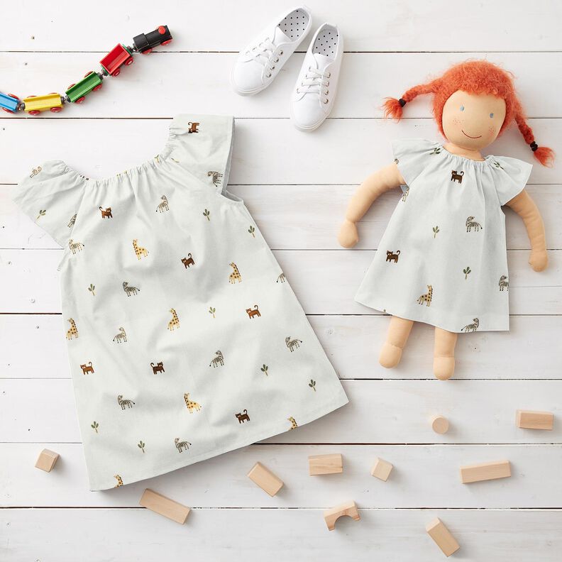 Jersey coton petits animaux des steppes &ndash; blanc,  image number 6