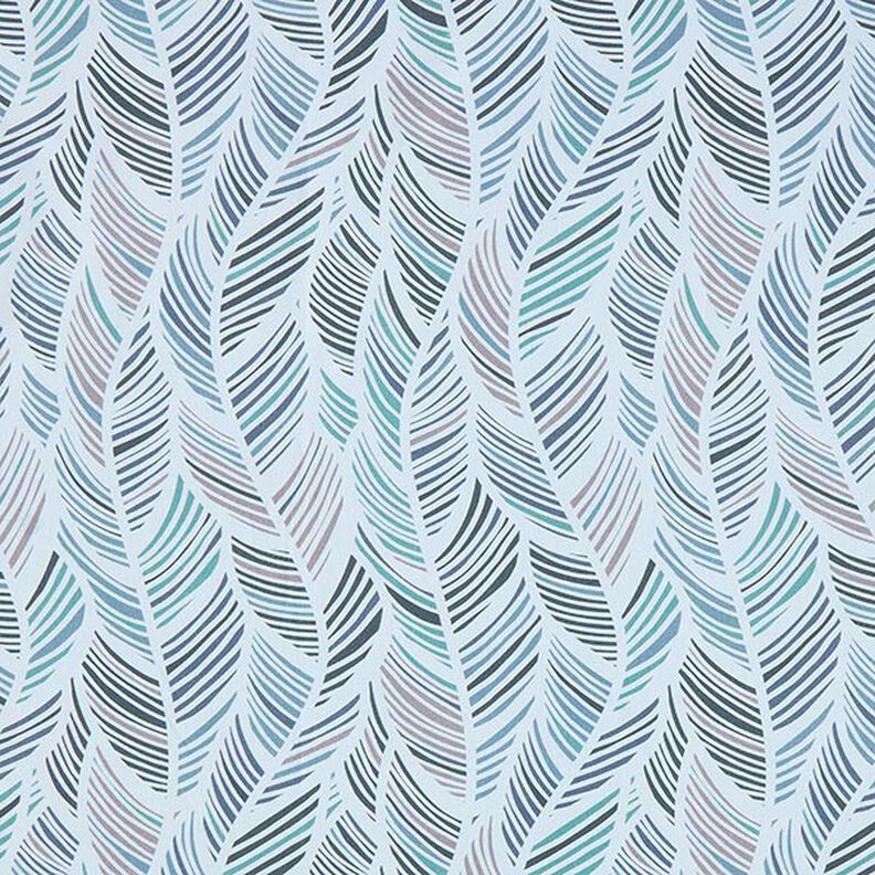 Tissu de décoration Semi-panama motif de feuilles – bleu,  image number 1