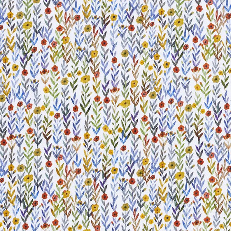 Jersey de coton bio Prairie fleurie Impression numérique – écru,  image number 1