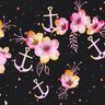 Jersey coton Fleurs de bord de mer | Glitzerpüppi – noir/pourpre,  thumbnail number 7